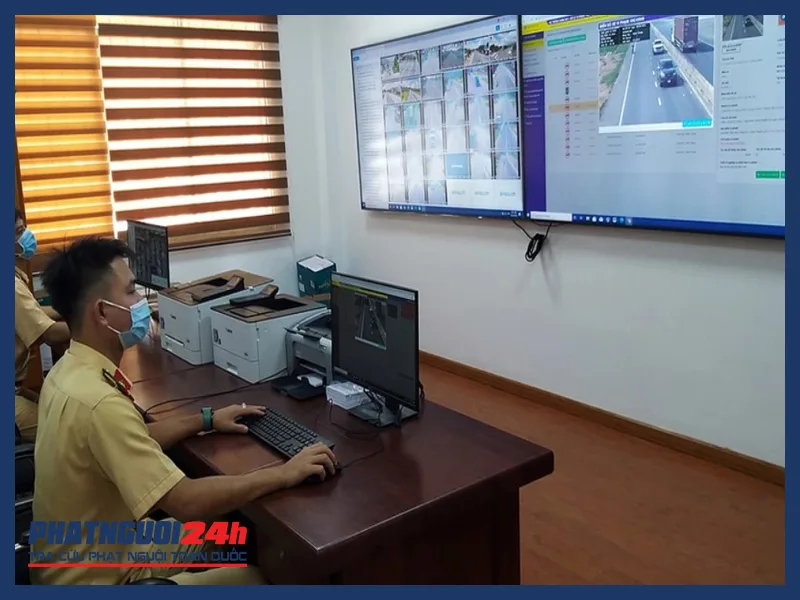 CSGT Công an Bình Thuận kiểm tra lái xe vi phạm tốc độ qua camera