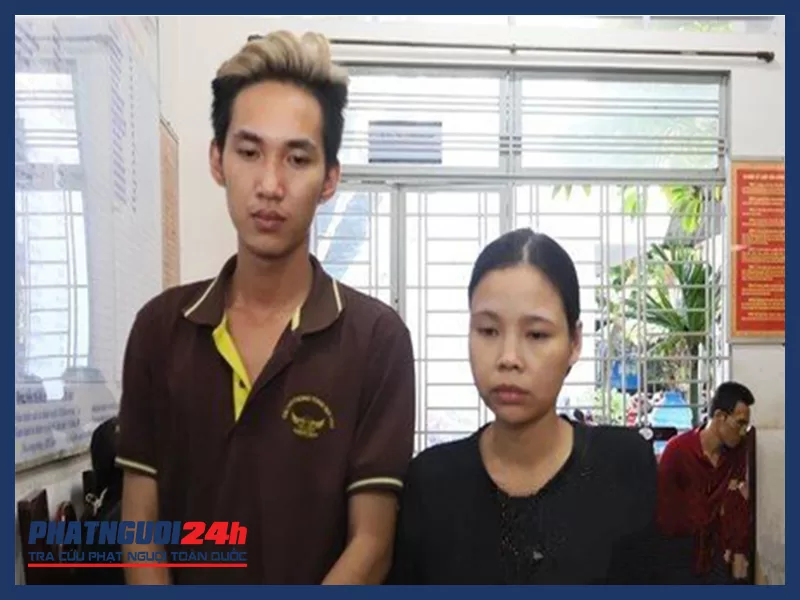 2 đối tượng cầm đầu đường dây bán dâm Võ Thị Huệ và nhân tình Hồ Nhật Hào tại cơ quan điều tra